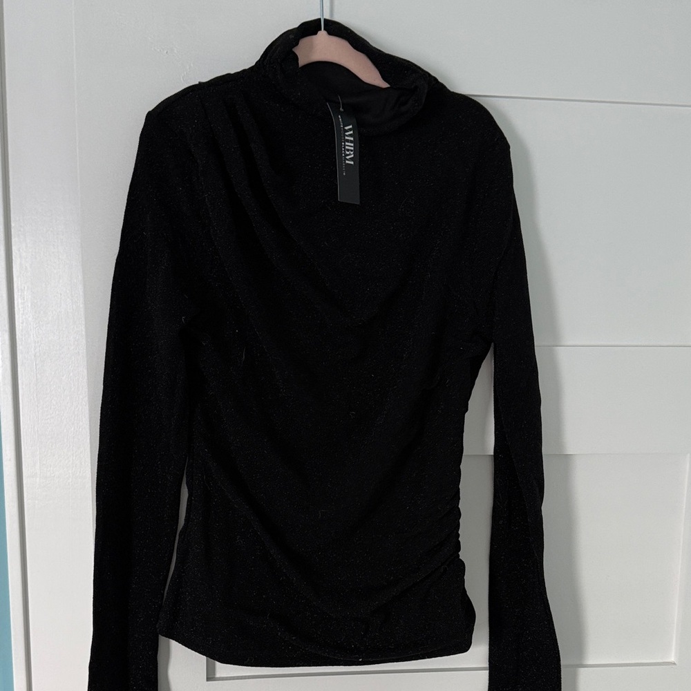 WHBM sparkly mock neck top